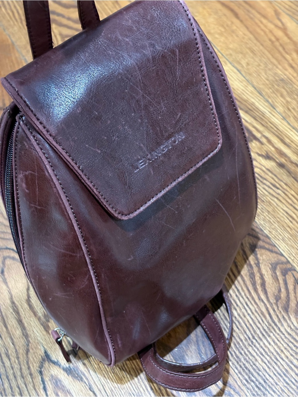 LEMNISTON Women's Leather Backpack — Burgundy